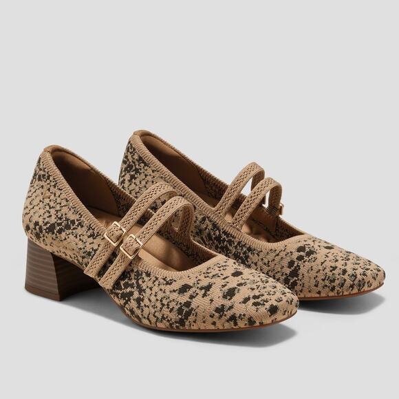 Vivaia Melody Pro Mary Jane Heels Arch Support Knit Comfort Snake Print 10 - Picture 3 of 9